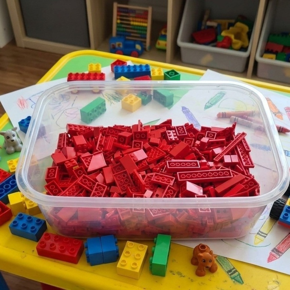 LEGO Red Bulk Bricks Plates Parts Pieces Lot 2lb 11oz Mixed Assortment